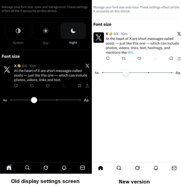 X gets rid of its popular night mode in-app setting